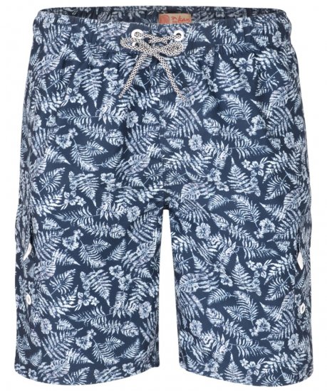 Kam Jeans Leaf Print Swim Shorts Navy - Sous-vêtements & bain - Sous-vêtements Grande Taille