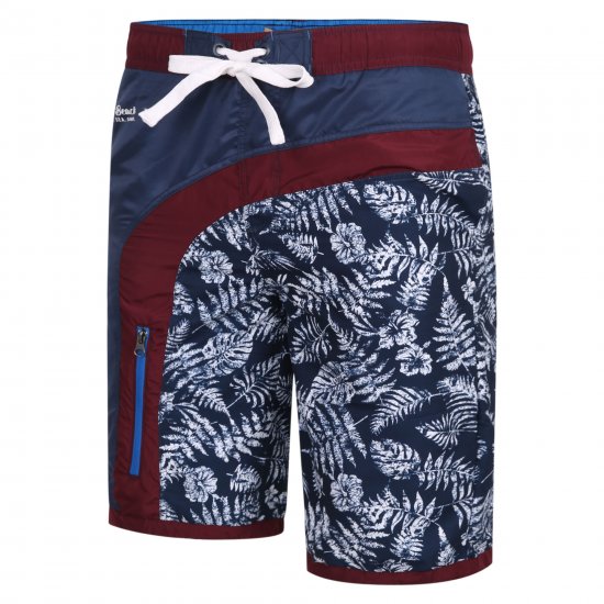 Kam Jeans 349 Leaf Print Swimmers Navy - Sous-vêtements & bain - Sous-vêtements Grande Taille