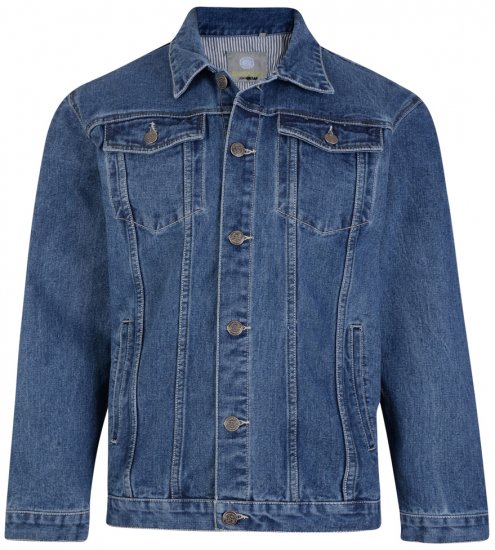 Kam Jeans Western Denim Jacket Blue - Vestes - Vestes Homme Grandes Tailles