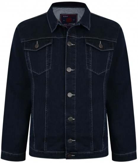 Kam Jeans 405 Western Denim Jacket Indigo - Vestes - Vestes Homme Grandes Tailles