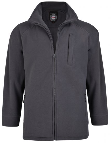 Kam Jeans 437 Fleece Jacket Charcoal - Sweatshirts & hoodies - Sweatshirts/Hoodies grande taille homme