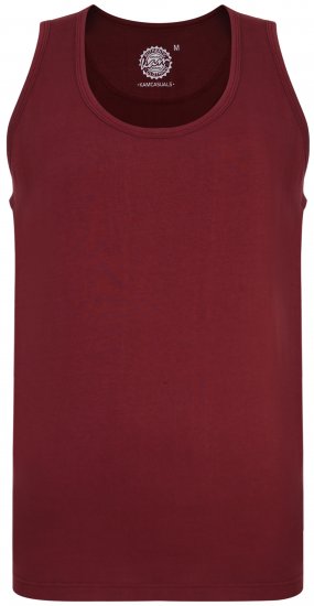 Kam Jeans 500 Tank Top Burgundy - T-shirts - T-shirts Homme Grande Taille