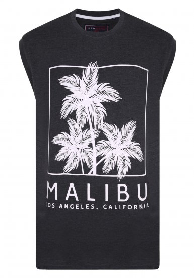 Kam Jeans Malibu Sleeveless Charcoal - T-shirts - T-shirts Homme Grande Taille