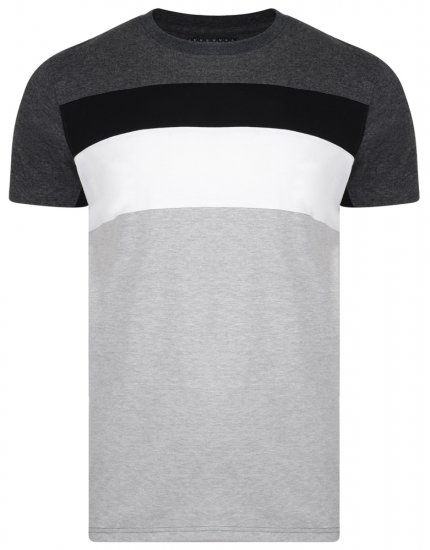 Kam Jeans 5231 Cut and Sew T-shirt Grey - T-shirts - T-shirts Homme Grande Taille