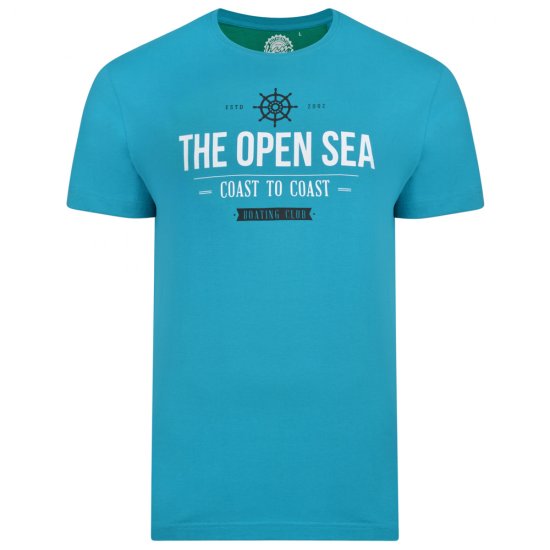 Kam Jeans 5254 Open Sea T-Shirt Light Blue - T-shirts - T-shirts Homme Grande Taille