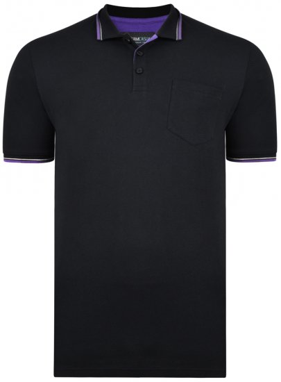 Kam Jeans 5277 Polo Black - Polos - Polos homme grande taille