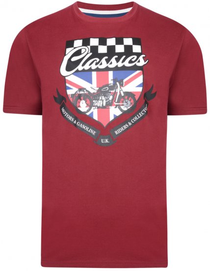 Kam Jeans 5280 T-shirt Burgundy - T-shirts - T-shirts Homme Grande Taille