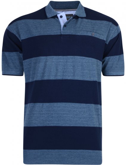 Kam Jeans 5292 Polo Denim Blue - Polos - Polos homme grande taille