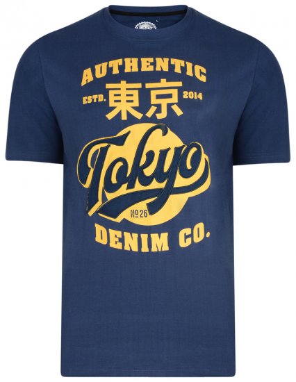 Kam Jeans 5296 T-shirt Navy - T-shirts - T-shirts Homme Grande Taille