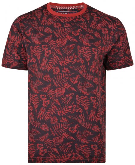 Kam Jeans 5305 T-shirt Burgundy - T-shirts - T-shirts Homme Grande Taille