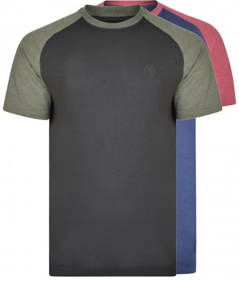 Kam Jeans 5314 Twin pack T-shirts Black/Navy - T-shirts - T-shirts Homme Grande Taille