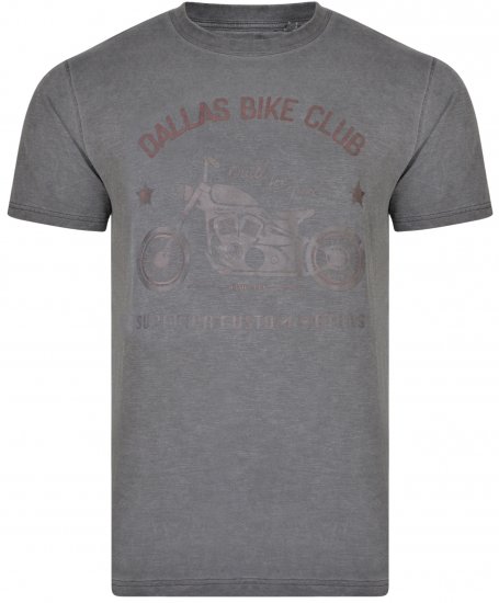 Kam Jeans 5316 Dallas Bike Club T-shirt Charcoal - T-shirts - T-shirts Homme Grande Taille