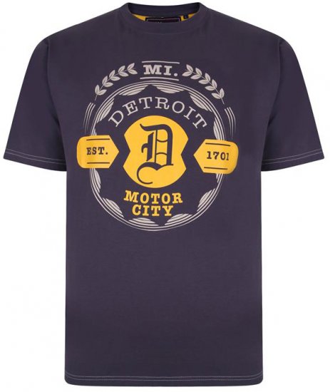 Kam Jeans 5350 Detroits Motors T-shirt Charcoal - T-shirts - T-shirts Homme Grande Taille