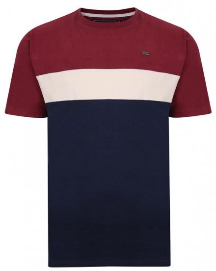 Kam Jeans 5357 Cut & Saw Peach Finish T-Shirt Burgundy - T-shirts - T-shirts Homme Grande Taille