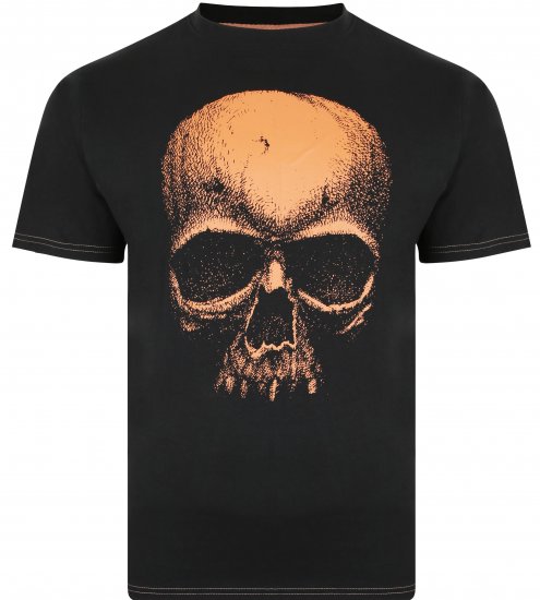 Kam Jeans 5374 Ghost Skull Print T-shirt Black - T-shirts - T-shirts Homme Grande Taille