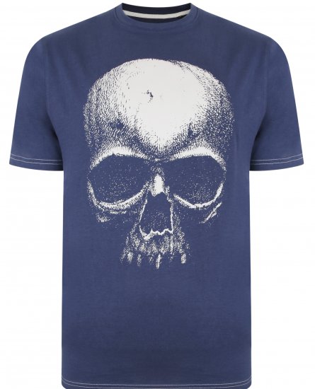 Kam Jeans 5374 Ghost Skull Print T-shirt Navy - T-shirts - T-shirts Homme Grande Taille