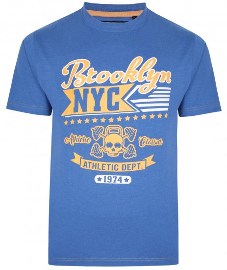 Kam Jeans 5389 Brooklyn NYC T-Shirt Blue - T-shirts - T-shirts Homme Grande Taille