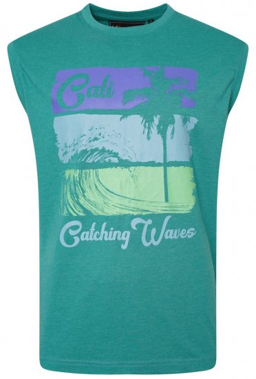 Kam Jeans 5397 California Sleeveless Tee Emerald - T-shirts - T-shirts Homme Grande Taille