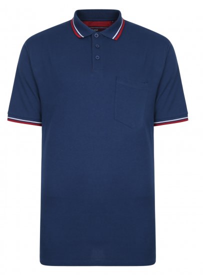 Kam Jeans Polo with Pocket Insignia Blue - Polos - Polos homme grande taille