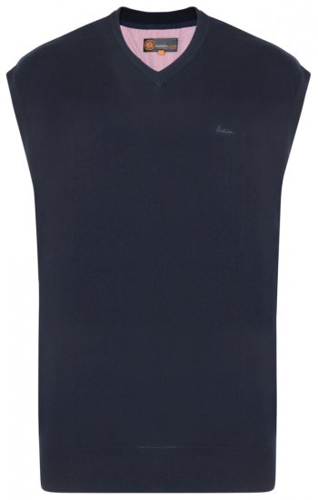Kam Jeans V-neck Knitted Vest Navy - Sweatshirts & hoodies - Sweatshirts/Hoodies grande taille homme
