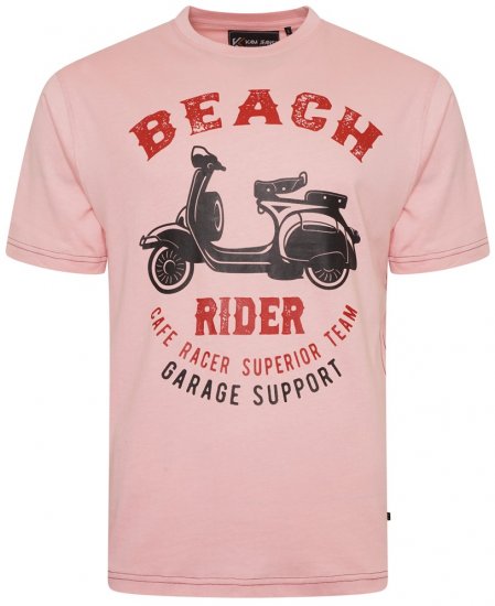 Kam Jeans 5701 Beach Rider Tee Pink - T-shirts - T-shirts Homme Grande Taille