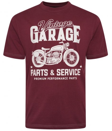 Kam Jeans 5702 Vintage Print T-Shirt Plum - T-shirts - T-shirts Homme Grande Taille