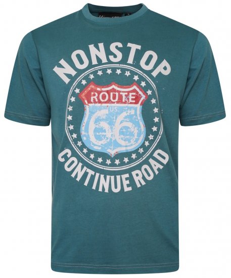 Kam Jeans 5708 Route 66 T-Shirt Pacific - T-shirts - T-shirts Homme Grande Taille