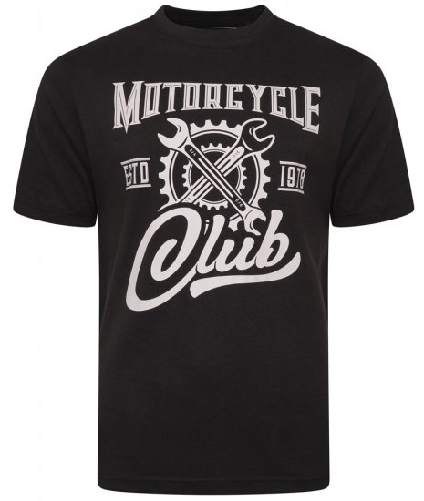 Kam Jeans 5712 Twin Pack Motorcycle/Cycle Print Tee Black and Navy - T-shirts - T-shirts Homme Grande Taille