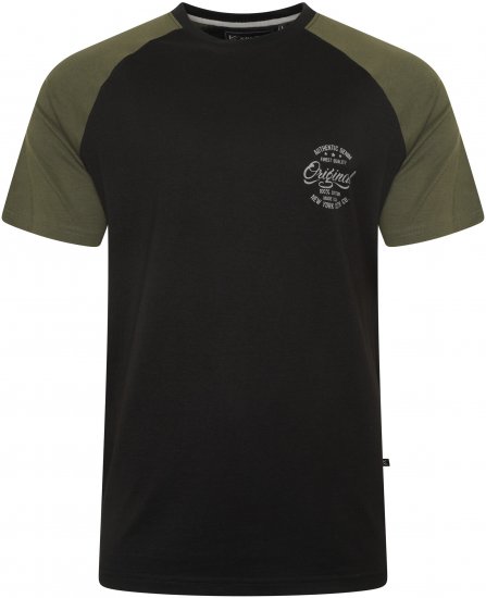 Kam Jeans 5747 Raglan T-Shirt with Print Black - T-shirts - T-shirts Homme Grande Taille