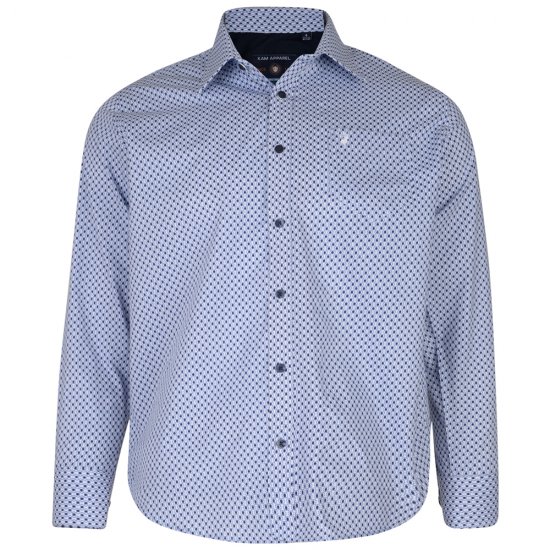 Kam Jeans 6154 Long Sleeve Dobby Print Shirt - Chemises - Chemises Grandes Tailles Hommes