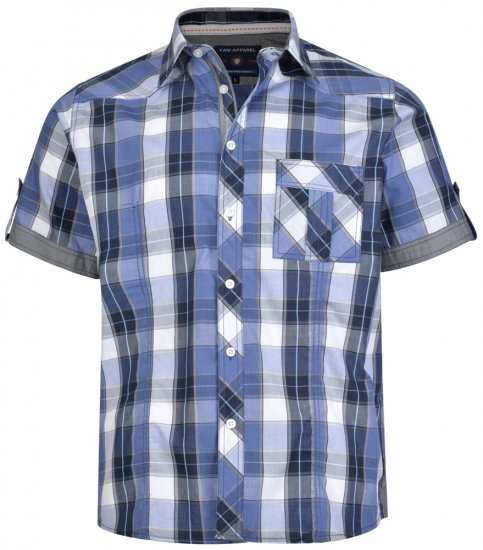 Kam Jeans 6165 Short Sleeve Shirt Navy - Chemises - Chemises Grandes Tailles Hommes