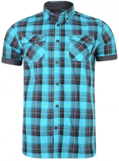 Kam Jeans 6184 Short Sleeve Shirt Teal - Chemises - Chemises Grandes Tailles Hommes