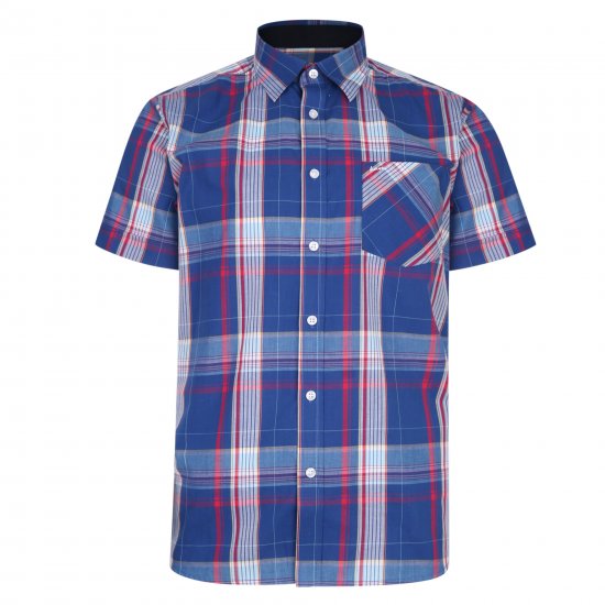 Kam Jeans 6202 Casual Check Shirt Blue - Chemises - Chemises Grandes Tailles Hommes