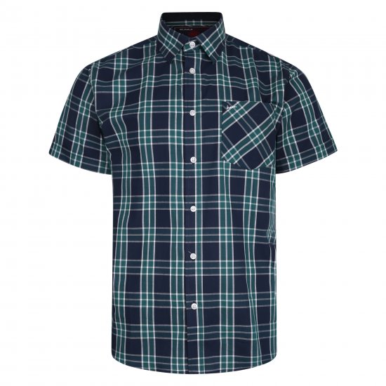Kam Jeans 6202 Casual Check Shirt Navy - Chemises - Chemises Grandes Tailles Hommes