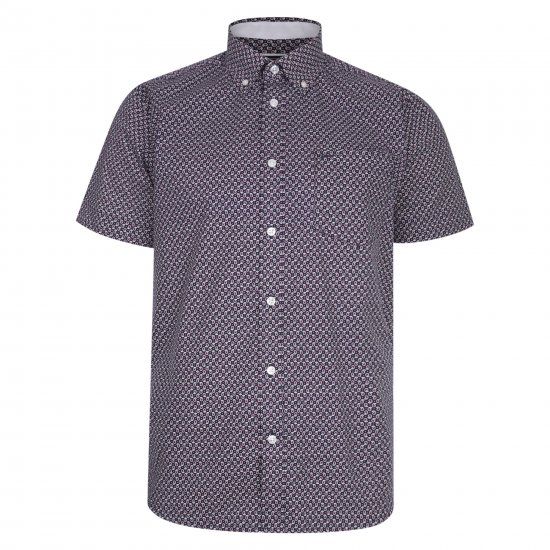 Kam Jeans 6206 Paisley Print Shirt Navy - Chemises - Chemises Grandes Tailles Hommes