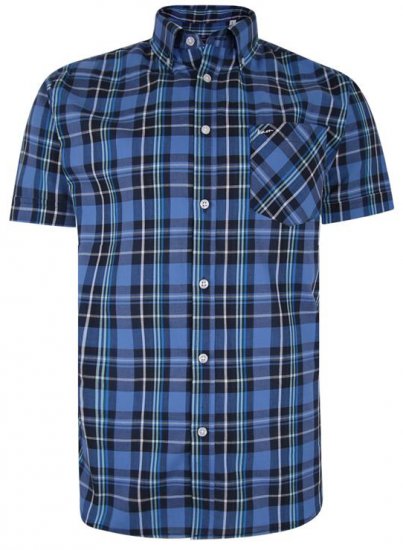 Kam Jeans 6208 SS Casual Check Shirt Denim - Chemises - Chemises Grandes Tailles Hommes