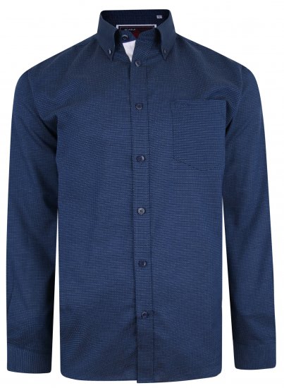 Kam Jeans 6210 LS Dobby Stitch Shirt Indigo - Chemises - Chemises Grandes Tailles Hommes