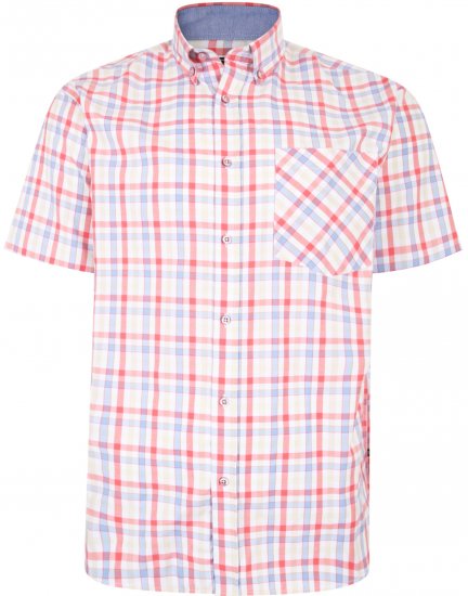 Kam Jeans 6215 Summer Check Shirt Pink - Chemises - Chemises Grandes Tailles Hommes