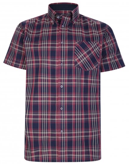 Kam Jeans 6221 Casual Short Sleeve Shirt Plum - Chemises - Chemises Grandes Tailles Hommes