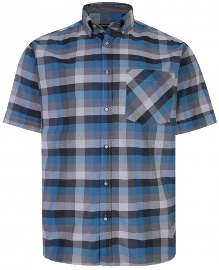 Kam Jeans 6222 Short sleeve Shirt Turquoise - Chemises - Chemises Grandes Tailles Hommes