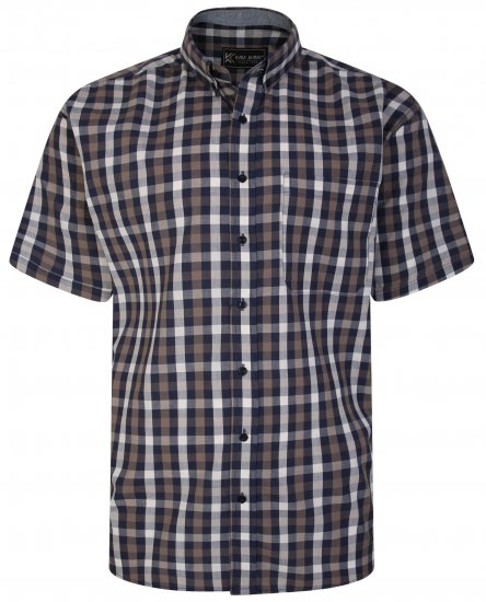Kam Jeans 6246 SS Check Shirt Navy - Chemises - Chemises Grandes Tailles Hommes