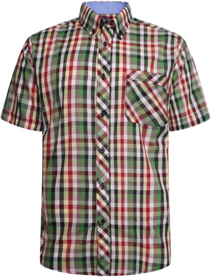 Kam Jeans 6310 Casual Check Short Sleeve Shirt Multi-Colored - Chemises - Chemises Grandes Tailles Hommes