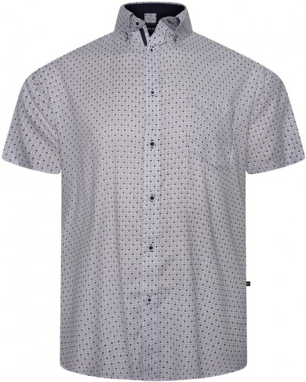 Kam Jeans 6328 AOP Geo Print Short Sleeve Shirt Charcoal - Chemises - Chemises Grandes Tailles Hommes