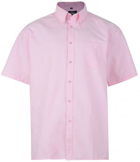 Kam Oxford Shirt Short sleeve Pink - Chemises - Chemises Grandes Tailles Hommes