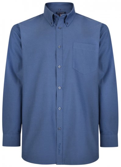 Kam Oxford shirt Long Sleeve Navy - Chemises - Chemises Grandes Tailles Hommes