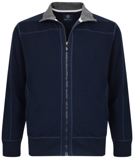 Kam Jeans 7011 Full Zip Sweat Navy - Sweatshirts & hoodies - Sweatshirts/Hoodies grande taille homme