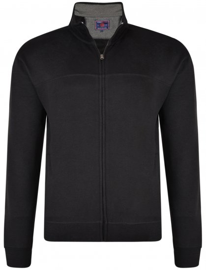 Kam Jeans 7018 Full zip Sweatshirt Black - Sweatshirts & hoodies - Sweatshirts/Hoodies grande taille homme