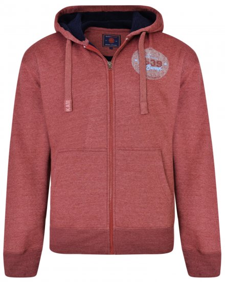 Kam Jeans 7025 Sherpa lined Hoodie Cordovan - Sweatshirts & hoodies - Sweatshirts/Hoodies grande taille homme