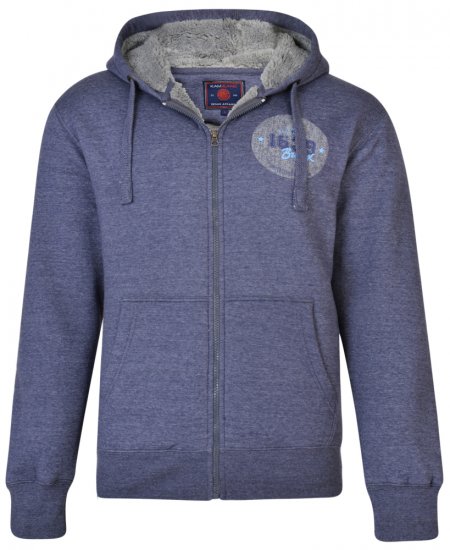 Kam Jeans 7025 Sherpa lined Hoodie Insignia blue - Sweatshirts & hoodies - Sweatshirts/Hoodies grande taille homme