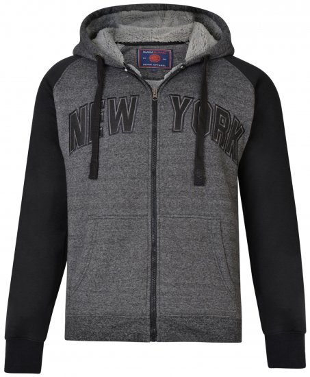 Kam Jeans 7026 New York Hoodie Black - Sweatshirts & hoodies - Sweatshirts/Hoodies grande taille homme